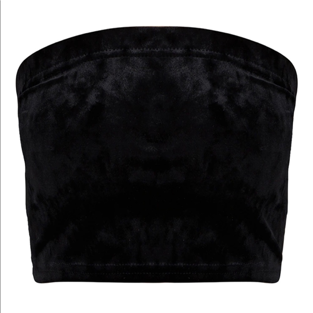 Black Velvet Bandeau Top
